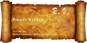 Rauch Viktor névjegykártya